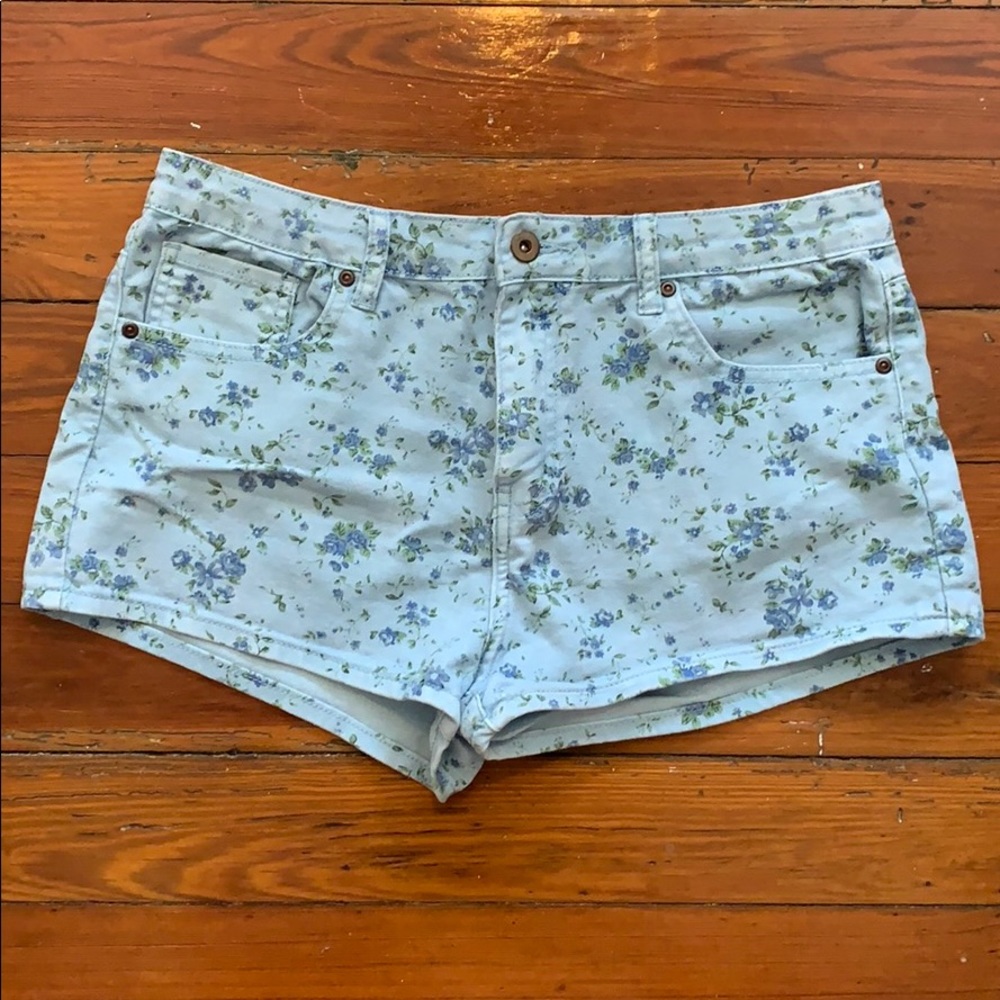 Floral jean shorts